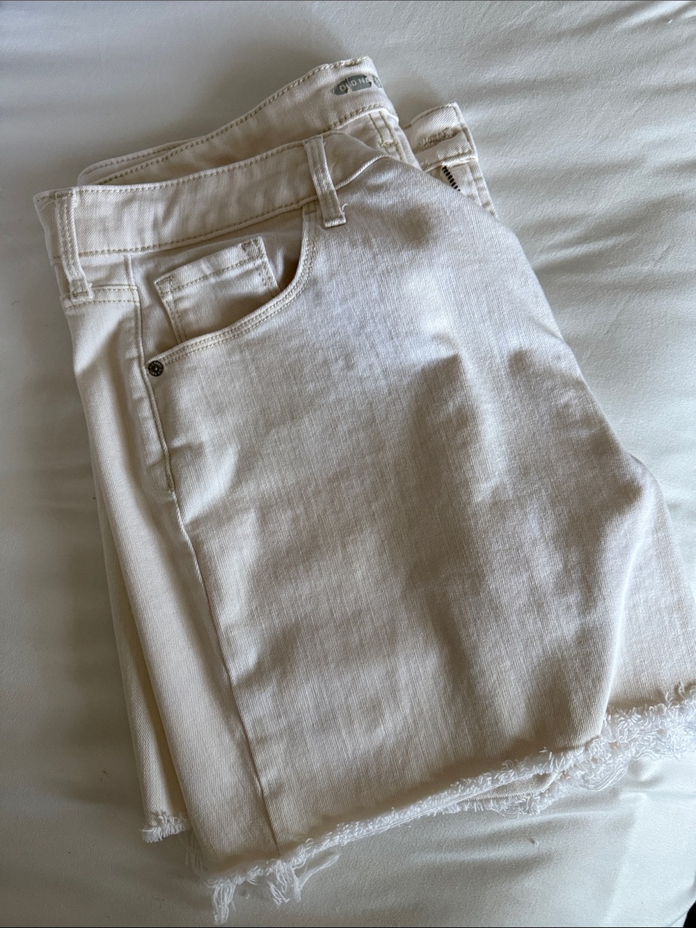 Ladies Jean shorts, 5”, fraid hem.  Sz. 14